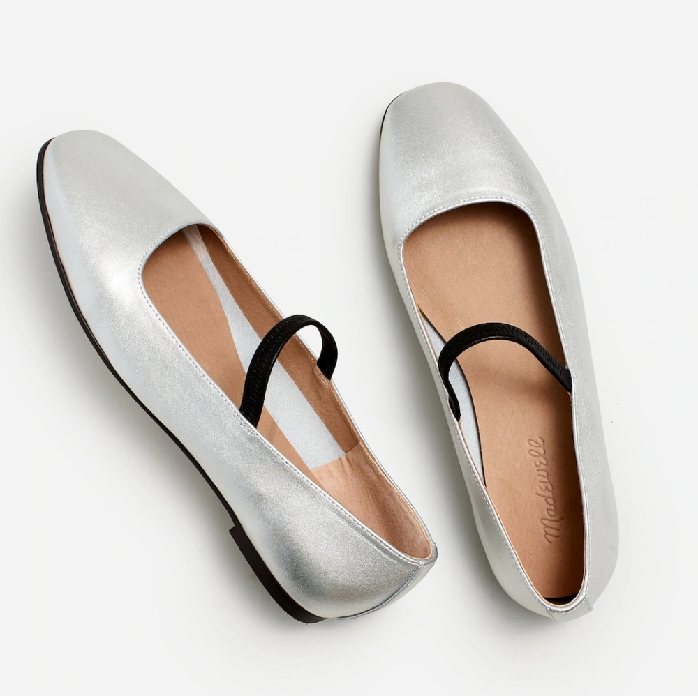 Madewell Greta Metallic Silver Size 8